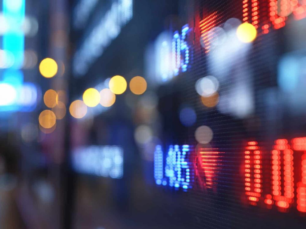 Display stock market numbers in a street