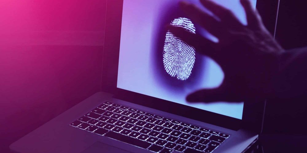 Hand grabbing the personnel identity of somebody online