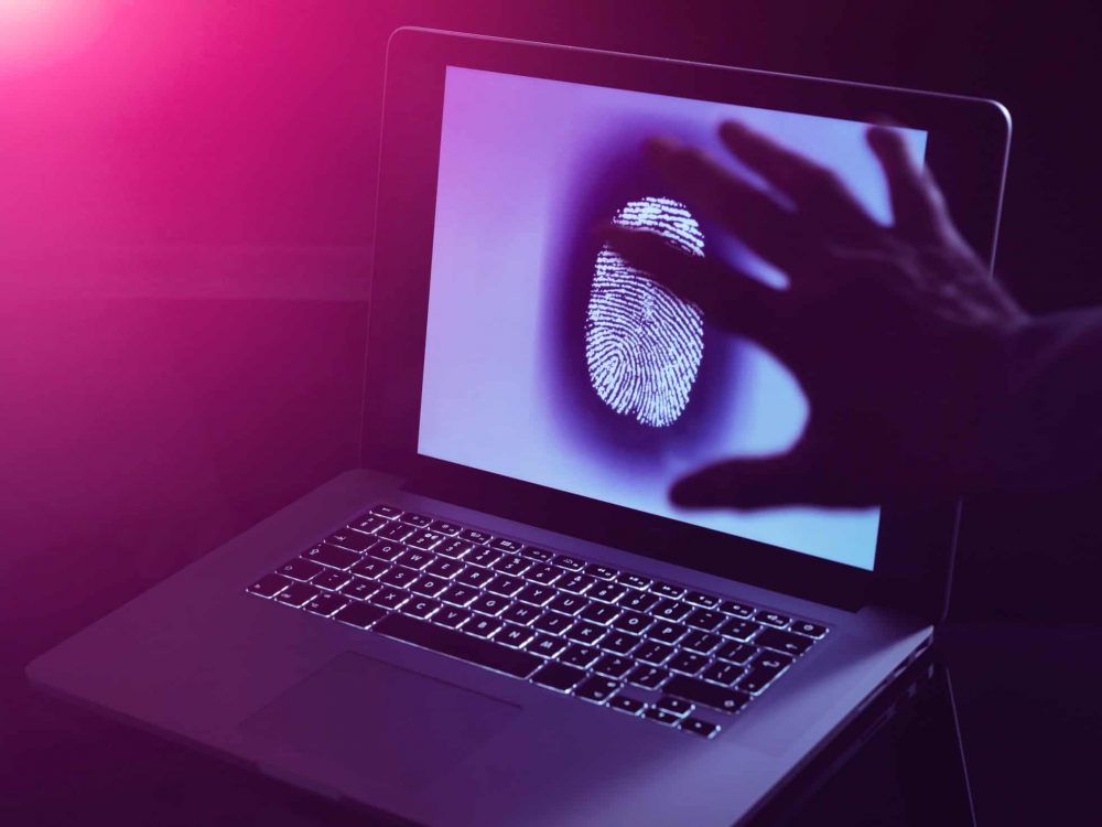 Hand grabbing the personnel identity of somebody online