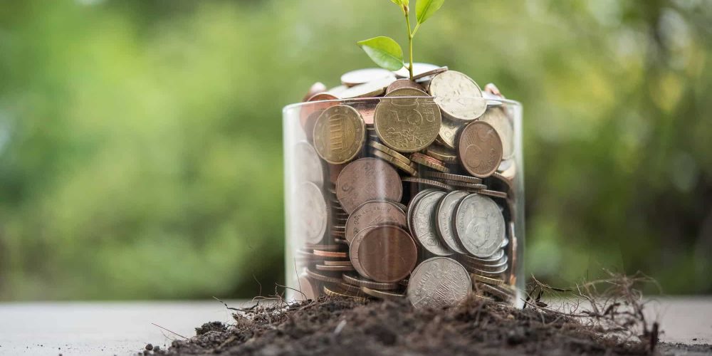 save money for investment concept coin in the glass jar save money for investment concept coin in the glass jar